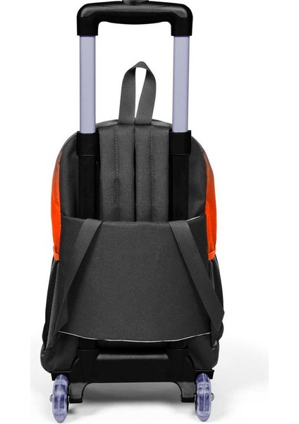 Işıklı Tekerlekli Gradyan Çekçek Okul ve Seyahat Çantası Kız ve Erkek Çocuk Siyah Turuncu modelleri