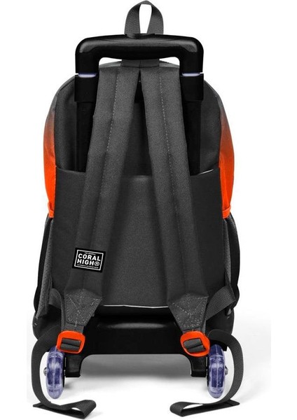 Işıklı Tekerlekli Gradyan Çekçek Okul ve Seyahat Çantası Kız ve Erkek Çocuk Siyah Turuncu fırsatları