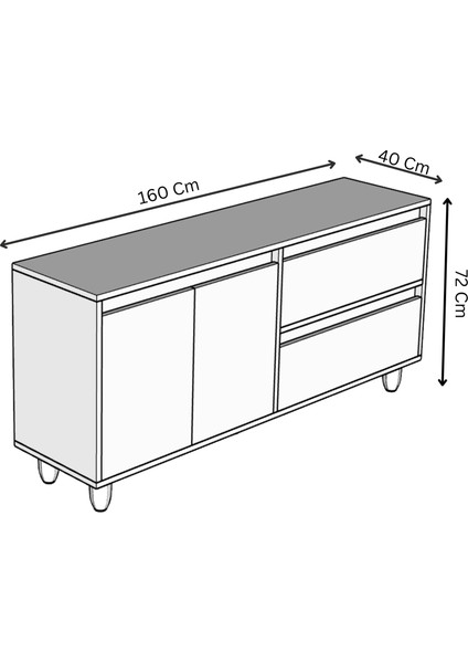 Mila Sis Gri Mdf 160 cm Raflı Konsol fırsatları
