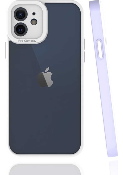 Apple iPhone 12 Kılıf Kamera Korumalı Renkli Çerçeveli Esnek Sert Silikon Mima Kapak