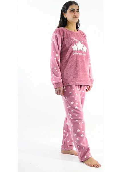 Yıldız Desenli Polar Pijama Takımı