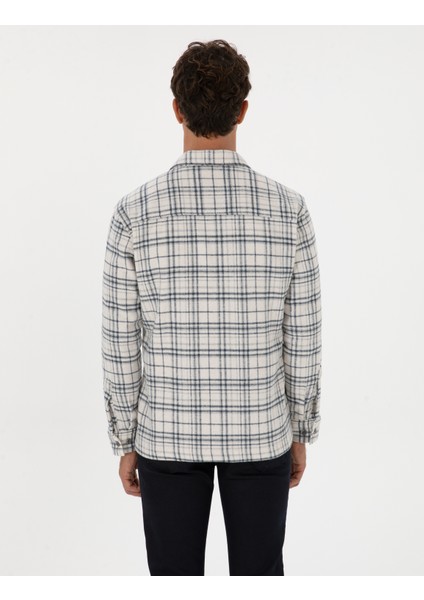 Erkek Lacivert Comfort Fit Oduncu Uzun Kollu Gömlek 50316753-VR033 indirimleri