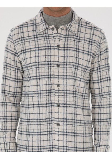 Erkek Lacivert Comfort Fit Oduncu Uzun Kollu Gömlek 50316753-VR033