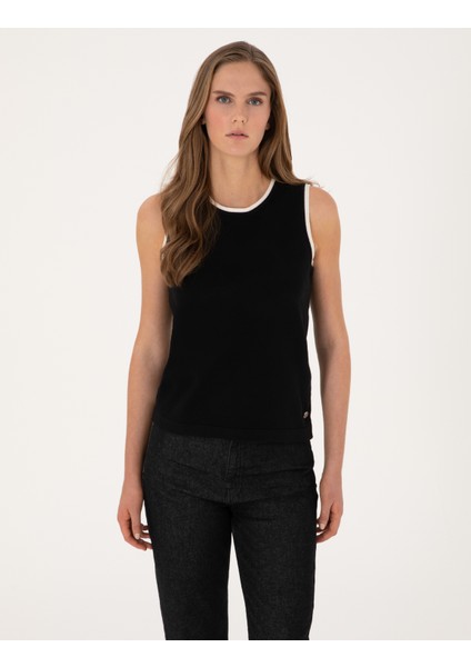 Kadın Siyah Slim Fit Kazak 50311001-VR046