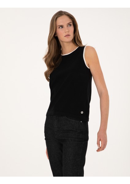 Kadın Siyah Slim Fit Kazak 50311001-VR046 modelleri