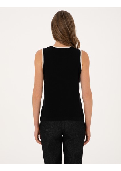 Kadın Siyah Slim Fit Kazak 50311001-VR046 indirimleri