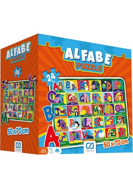 Alfabe Puzzle – 24 Parça | 50×70 cm Eğitici Yer Yapboz