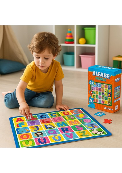 Alfabe Puzzle – 24 Parça | 50×70 cm Eğitici Yer Yapboz modelleri