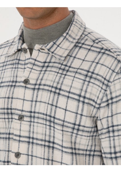 Erkek Lacivert Comfort Fit Oduncu Uzun Kollu Gömlek 50316753-VR033