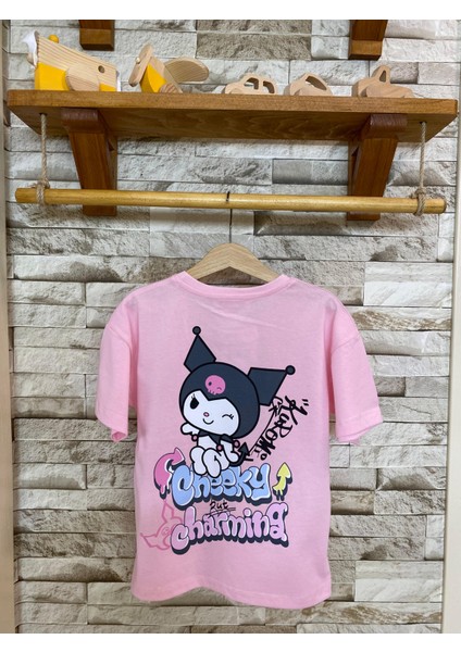 Aysbebe Kuromi Cheeky Baskılı Fırçalı Kumaş Kız Çocuk Tişört fiyatları
