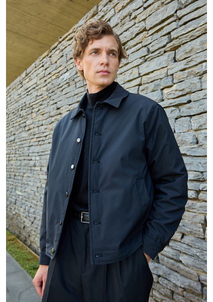 Erkek Basic Mont Ceket Siyah