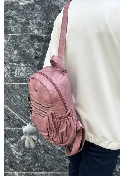 Kadın Büyük Boy Yıkamalı Ithal Deri Lüks Sırt Çantası fiyatları