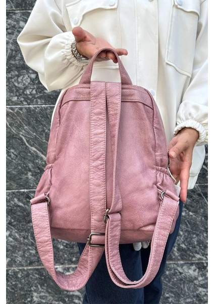 Kadın Büyük Boy Yıkamalı Ithal Deri Lüks Sırt Çantası modelleri