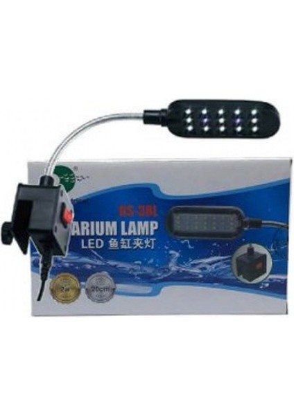 RS-38L LED Akvaryum Lambası 2W 20-40 cm Akvaryumlar Için 220V Fişli, Düğmeli ve Kolay Montajlı