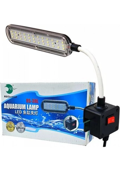 RS-38L LED Akvaryum Lambası 2W 20-40 cm Akvaryumlar Için 220V Fişli, Düğmeli ve Kolay Montajlı fırsatları