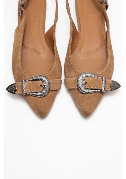 Dorothy Toprak Süet Hakiki Deri Tokalı Sivri Burunlu Kadın Sandalet fiyatları