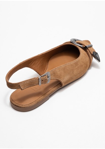 Dorothy Toprak Süet Hakiki Deri Tokalı Sivri Burunlu Kadın Sandalet indirimleri