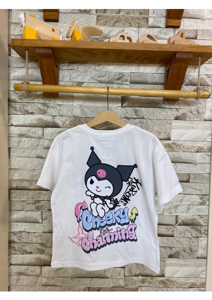Aysbebe Kuromi Cheeky Baskılı Fırçalı Kumaş Kız Çocuk Tişört fiyatları