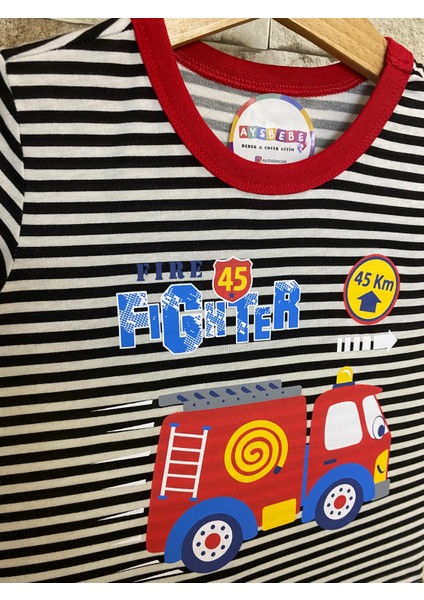 Aysbebe Çocuk Tişört Fıre Fıghter Itfaiye Desenli fiyatları