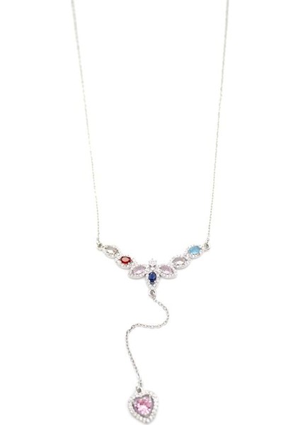 Damla Taşlı Y Kolye - Gümüş