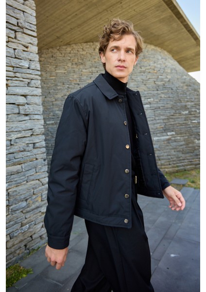 Erkek Basic Mont Ceket Siyah modelleri