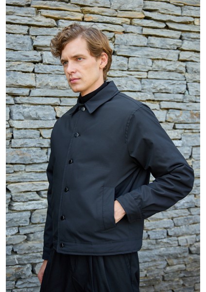 Erkek Basic Mont Ceket Siyah fırsatları