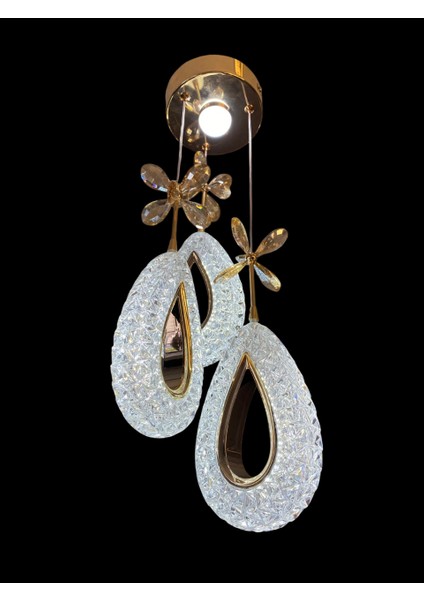 Damla Kristal Kelebek Gold