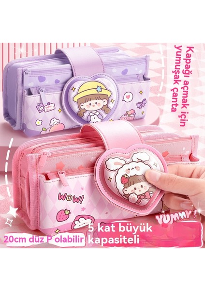 Çocukların Ilkokul Kızların Öğrencisi Büyük Kapasitet Yavaş Pen Çantası Kutusu Çok Katı Yüksek Güzellik Çok Funksiyonel Kızlar Pen Kutusu (Yurt Dışından) fiyatları