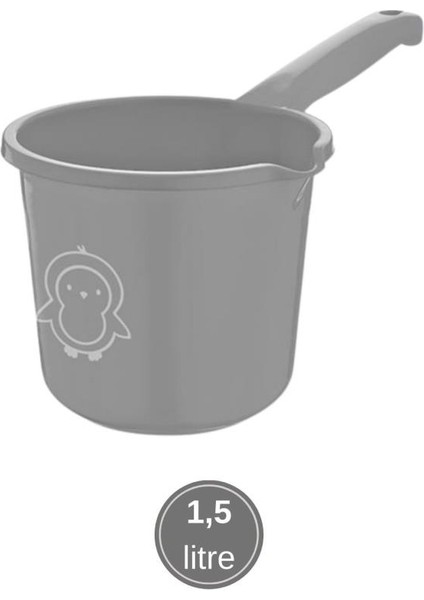 2’li Bebek Banyo Su Kovası ve Maşrapası Seti, Saplı Oluklu Kova 13LT ve Maşrapa 1,5lt Set Gri modelleri