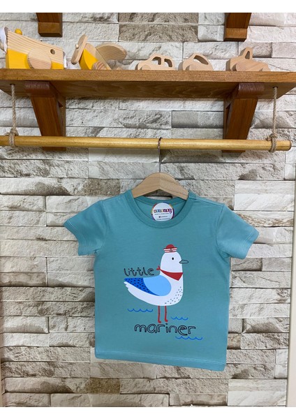 Aysbebe Çocuk Tişört Lıttle Marıner Martı Desenli