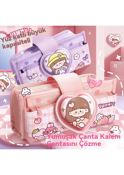 Çocukların Ilkokul Kızların Öğrencisi Büyük Kapasitet Yavaş Pen Çantası Kutusu Çok Katı Yüksek Güzellik Çok Funksiyonel Kızlar Pen Kutusu (Yurt Dışından) fırsatları