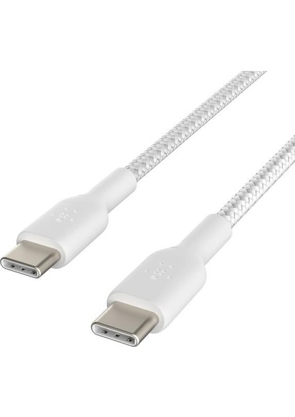 " Belkin Type-C To Type-C Örgülü Kablo 1 Metre (Ikili Paket) - Beyaz fırsatları