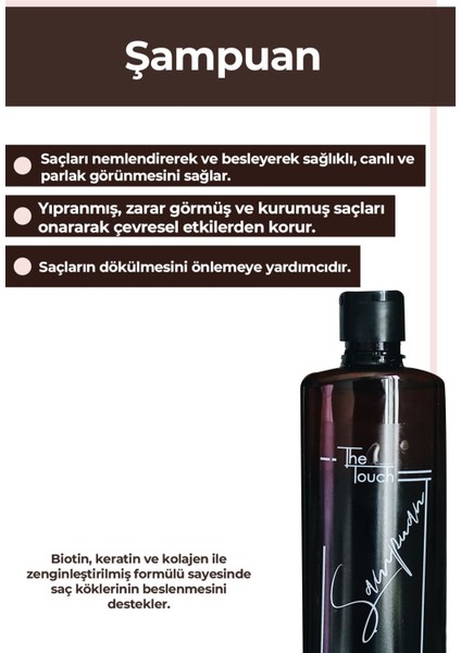 Şampuan ve Saç Kremi Seti Biotin Keratin Kolajen Onarıcı Nemlendirici 2x350 ml
