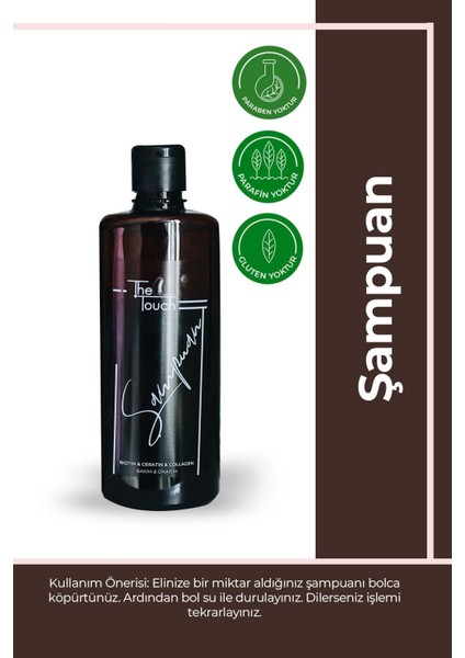 Şampuan ve Saç Kremi Seti Biotin Keratin Kolajen Onarıcı Nemlendirici 2x350 ml