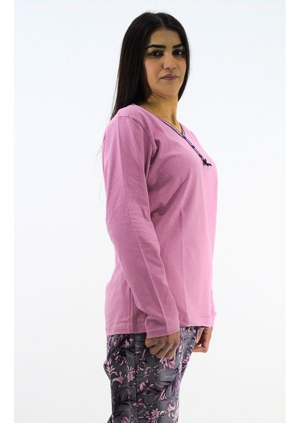 Çiçek Desenli İnterlok Pijama Takımı fiyatları