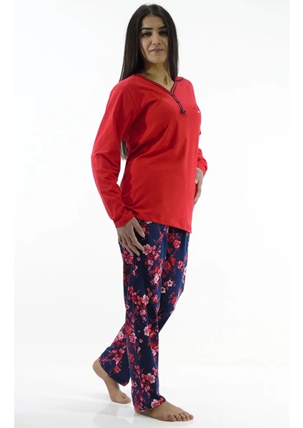 Çiçek Desenli İnterlok Pijama Takımı fırsatları