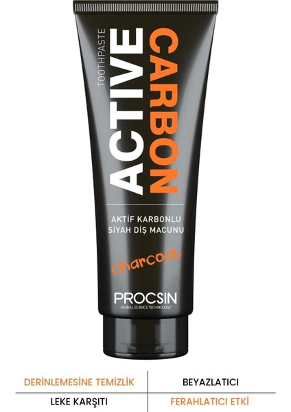 Beyazlatıcı Diş Macunu 80 ml Aktif Kömürlü Derin Temizlik Leke Önleyici Ferah Nefes