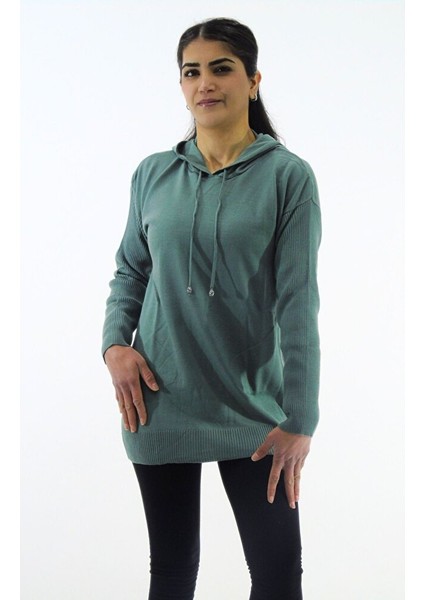 Kapüşonlu Triko Kazak