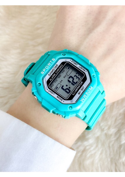 Alarmlı-Işıklı-Kronometreli-5 Atm Su Geçirmez-Hediyelik Çocuk Kol Saati