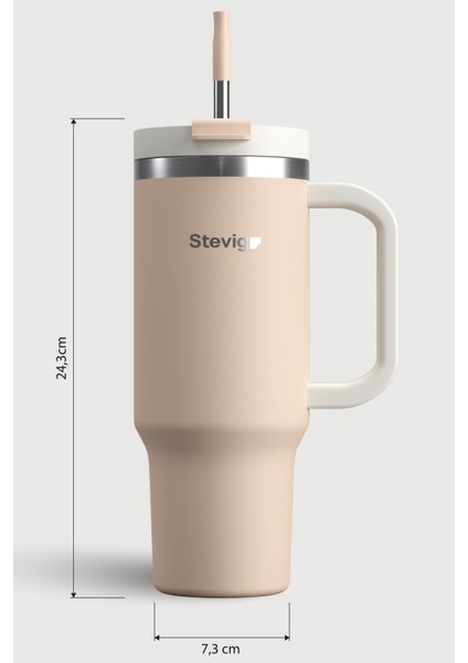 2 Moods Tuck-In Tumbler Sızdırmaz Çelik Termos 900 ml Bisque ST-239