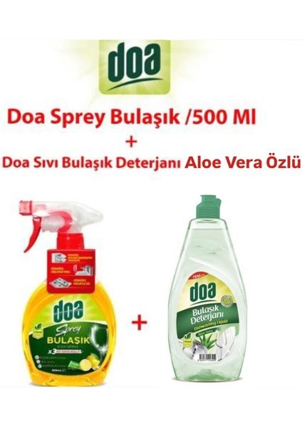 Sprey Mutfak 500ML ve Sıvı Bulaşık Deterjanı Aleo Vera Özlü 75