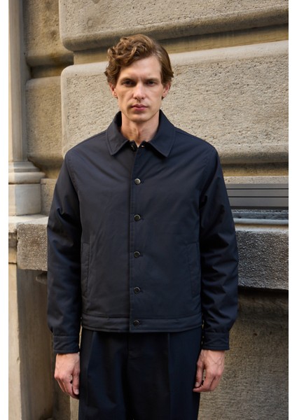 Erkek Basic Mont Ceket Lacivert modelleri