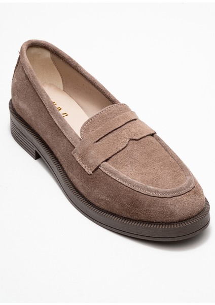 Pline Vizon Süet Hakiki Deri Kadın Loafer Ayakkabı modelleri