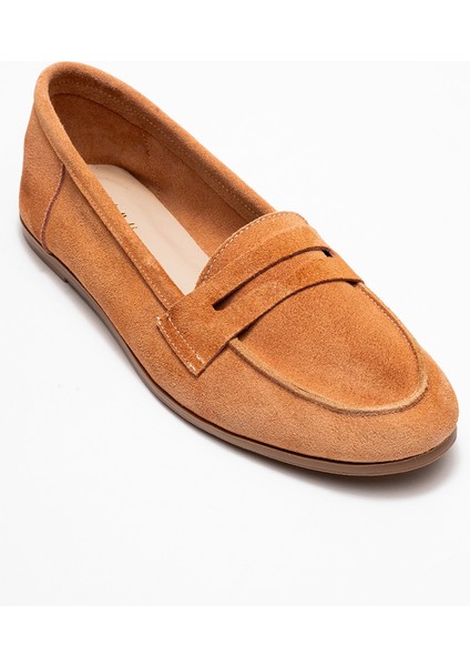 F02 Bal Köpüğü Süet Hakiki Deri Kadın Loafer Ayakkabı modelleri