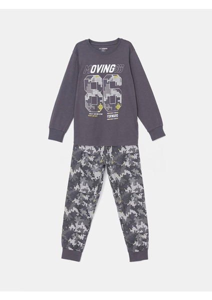 Lcw Kids Gri Bisiklet Yaka Erkek Çocuk Pijama Takımı