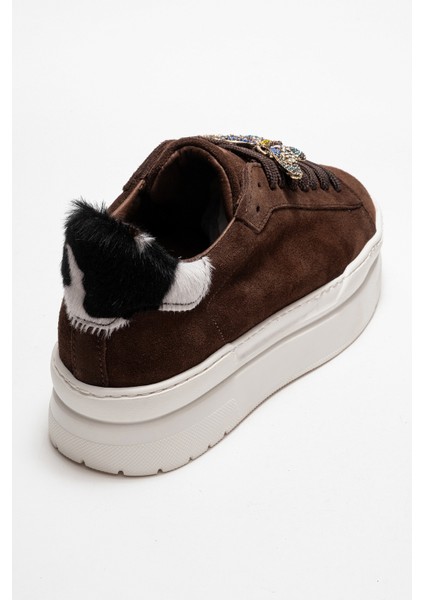 Anda Kahverengi Süet Hakiki Deri Tokalı Kadın Günlük Spor Ayakkabı indirimleri