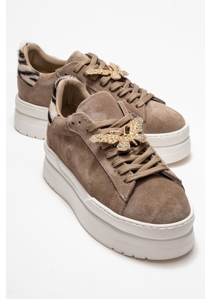 Anda Vizon Süet Hakiki Deri Tokalı Kadın Günlük Spor Ayakkabı