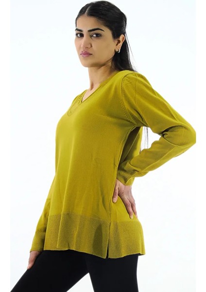 Yaka Ve Sırt Detaylı Triko Kazak modelleri