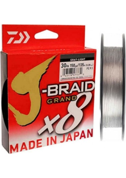 J-Braid Grand 135MT 0.13MM 8x Gray Light Ip Misina
