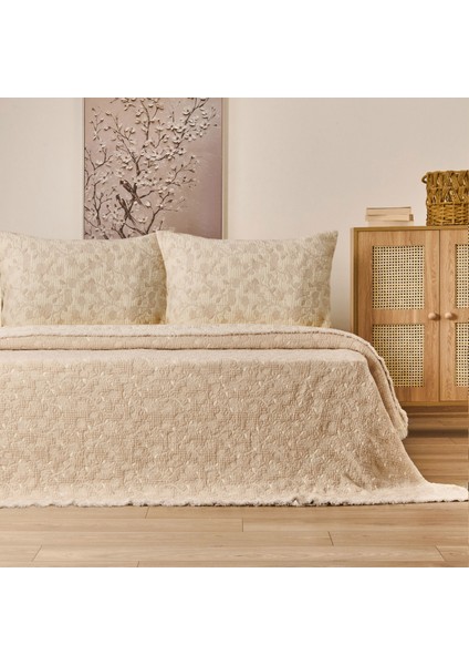 Soft Selimi Çift Kişilik Yatak Örtüsü Seti - Bej - 230X250 cm